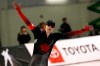 Canada's Graeme Fish celebrates after the men's 10,000 meters during the world single distances speedskating championships Friday, Feb. 14, 2020, in Kearns, Utah. (AP Photo/Rick Bowmer)
