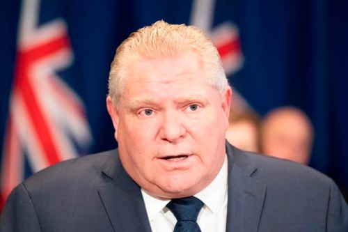 Ontario Premier Doug Ford answers questions during the daily briefing on the COVID-19 pandemic at Queen's Park in Toronto on Thursday April 2, 2020. THE CANADIAN PRESS/Frank Gunn