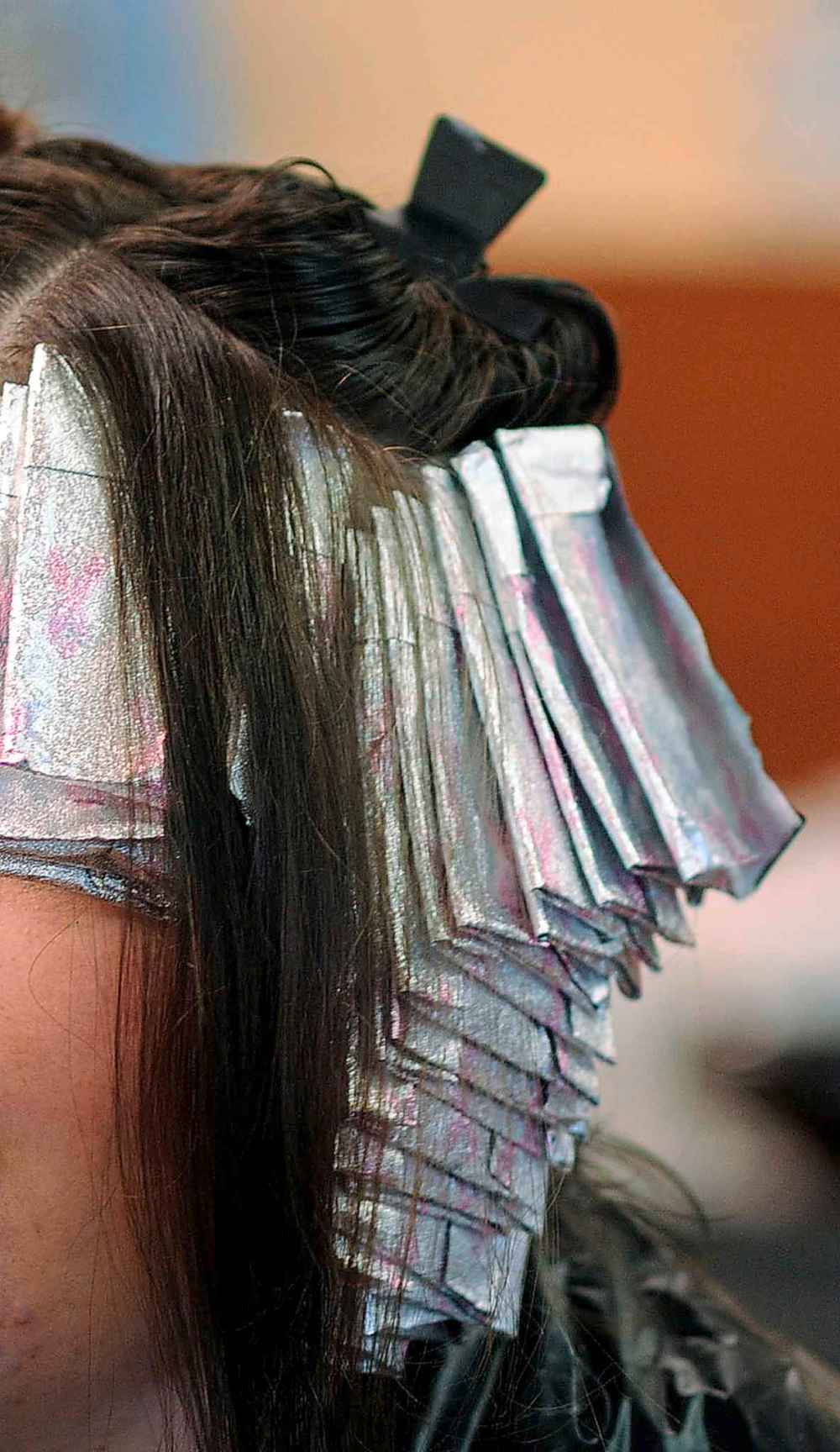 Green Cirlce has found secondary uses for 95 per cent of the waste created in the beauty industry, including foils. (Christine Peterson / Telegram & Gazette files)