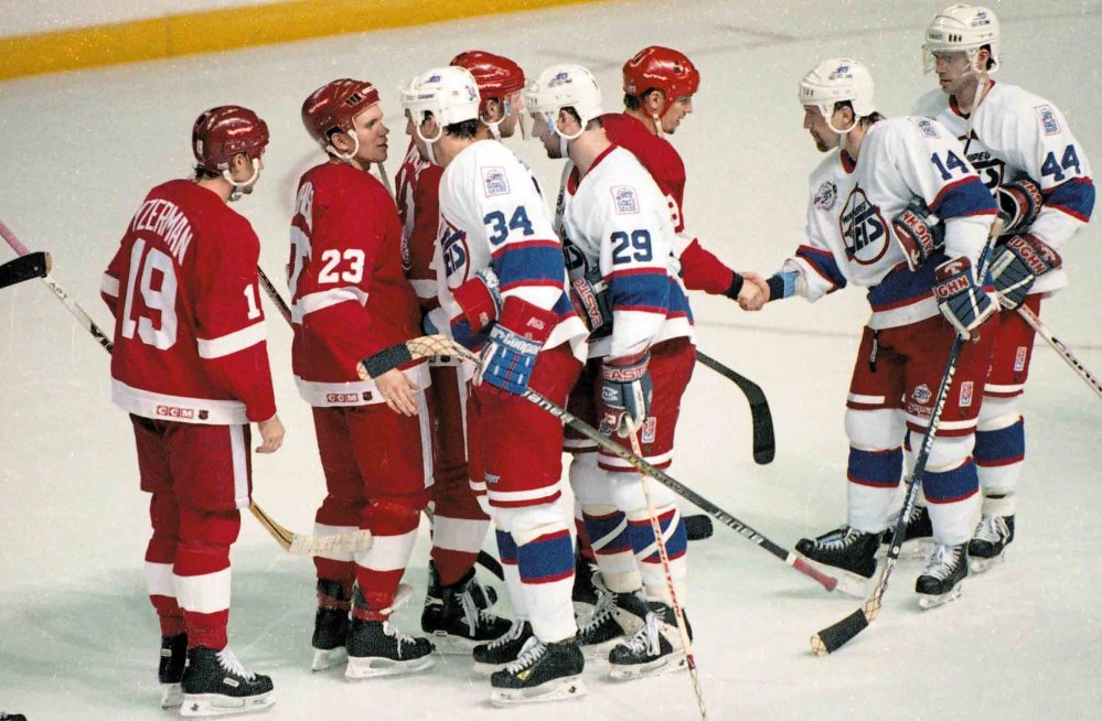 JOE BRYKSA / WINNIPEG FREE PRESS
- final Winnipeg Jets game at the Winnipeg Arena
- Detroit Red Wings beat the Jets 4-1
April 28, 1996