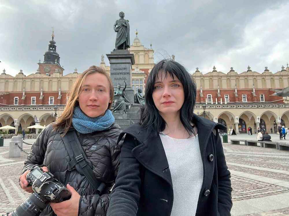 Winnipeg Free Press photojournalist Mikaela MacKenzie and writer Melissa Martin in Krakow, Poland.