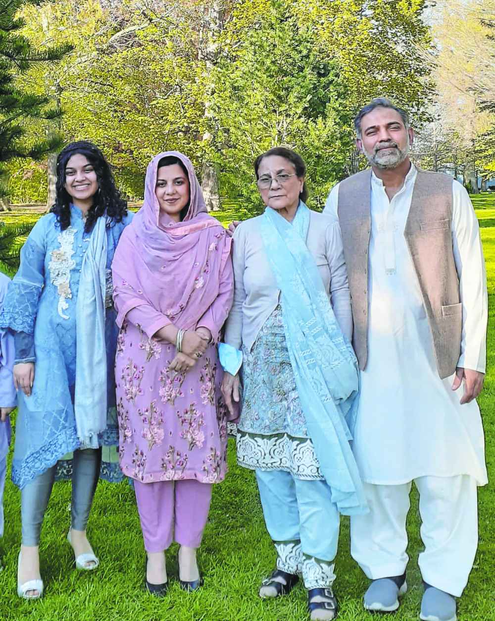 A family of five were mowed down Sunday while out for a walk in what London police said was a targeted attack because they are Muslim.  
From left to right: Yumna Afzaal, Madiha Salman, Yumna’s grandmother, Salman Afzaal. 
(Supplied)