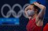 Nathan Denette - THE CANADIAN PRESS
Canada's Rosie MacLennan tears up as she watches the results following a fourth-place finish in the women's trampoline gymnastics final at the Tokyo Olympics on Friday.