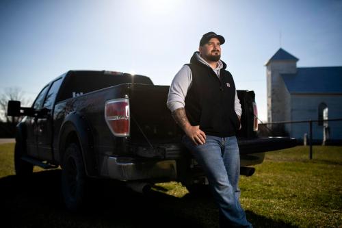 Justin Tang
Jonathan Mains, who relies on his pickup truck for his work as a carpenter, stands in front of his truck in Lanark, Ont, on Friday, April 22, 2022. He says talk of a tax on pickups got his attention, because such a levy would be an affront to his way of life. ‘Already there’s a bit of stigma about being a blue-collar worker that you kind of have to overcome.’