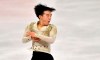 Yuma Kagiyama of Japan performs during the Men Short Program at the Figure Skating World Championships in Stockholm, Sweden, Thursday, March 25, 2021. (AP Photo/Martin Meissner)
