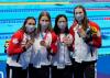 Adrian Wyld - THE CANADIAN PRESS FILE PHOTO
From left, Canada's Kylie Masse, Sydney Pickrem, Maggie Mac Neil and Penny Oleksiak celebrate a bronze medal in the women's 4x100 medley relay final during the Tokyo Summer Olympic Games on Aug.1.