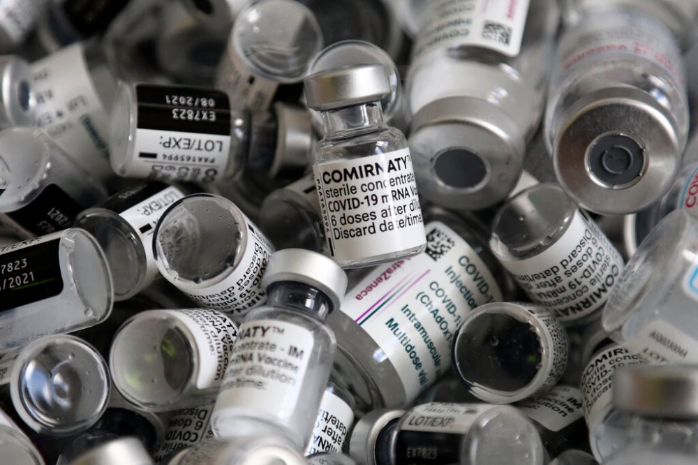 CP
People who received the AstraZeneca vaccine for their first dose can get a Pfizer or Moderna shot for their second dose. (Matthias Schrader / The Associated Press files)