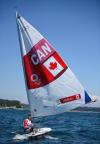 Stephen McCarthy - GETTY IMAGES
Sarah Douglas of Canada before competing in the women's laser radial races at the Enoshima Yacht Harbour at the Tokyo Olympics.