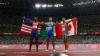 Rick Madonik - Toronto Star
Silver medallist USA's Fred Kerley, gold medallist Italy's Lamont Marcell Jacobs and bronze medallist Canada's Andre De Grasse celebrate after the men's 100-metre final.
