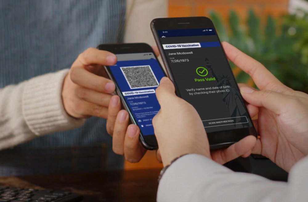 The Excelsior Pass app in New York is a digital pass people can download to show proof of vaccination or a negative COVID-19 test. (NY Governor's Press Office via The Associated Press files)