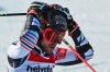 France's Mathieu Faivre reacts after winning the gold medal in a men's giant slalom, at the alpine ski World Championships, in Cortina d'Ampezzo, Italy, Friday, Feb. 19, 2021. (AP Photo/Marco Tacca)