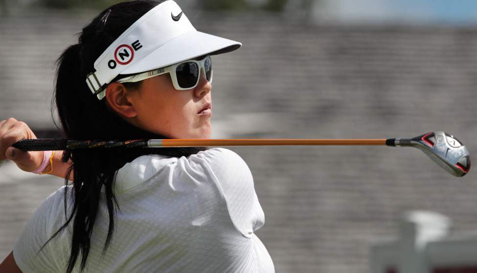 JOE BRYKSA/WINNIPEG FREE PRESS
LPGA star Michelle Wie drives off the 10th tee during the Pro Am at St. Charles Country Club during the CN Canadian Women's Open.
August 25, 2010