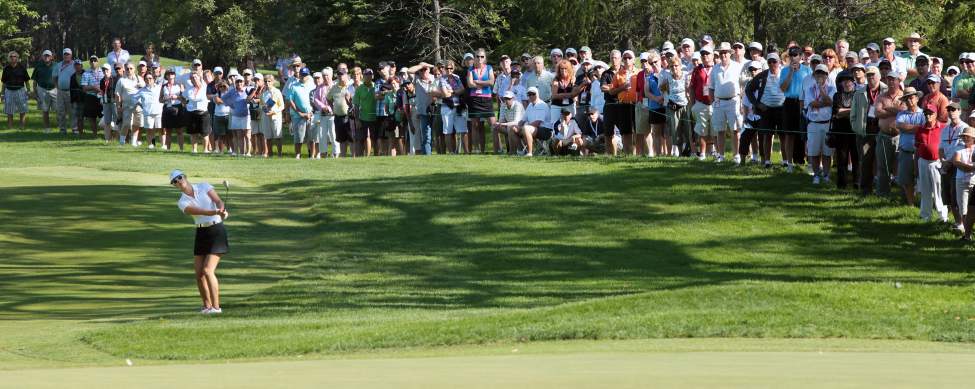 JOE BRYKSA/WINNIPEG FREE PRESS
LPGA player Michelle Wie has a huge gallery following her as she plays during round two action at St. Charles Country Club at the CN Canadian Women's Open. August 27, 2010