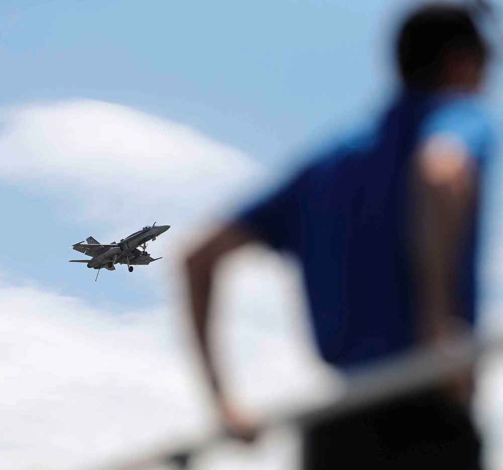 Capt. Chad Skubicky pilots an F-18 Hornet.