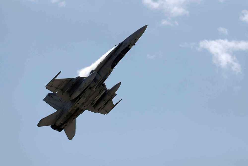 Capt. Chad Skubicky pilots an F-18 Hornet.