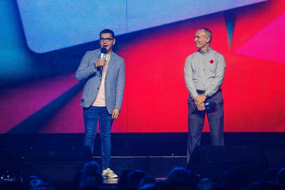 Tyrell Bird (left) a poet and mental health advocate with Ian Smith (right) an educator with the Pembina Trails School Division.