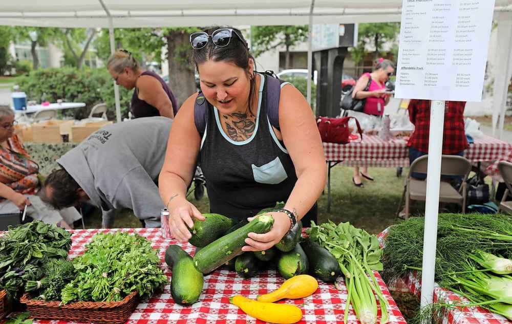 Rex Gosselin volunteers at the West Broadway farmer's market.