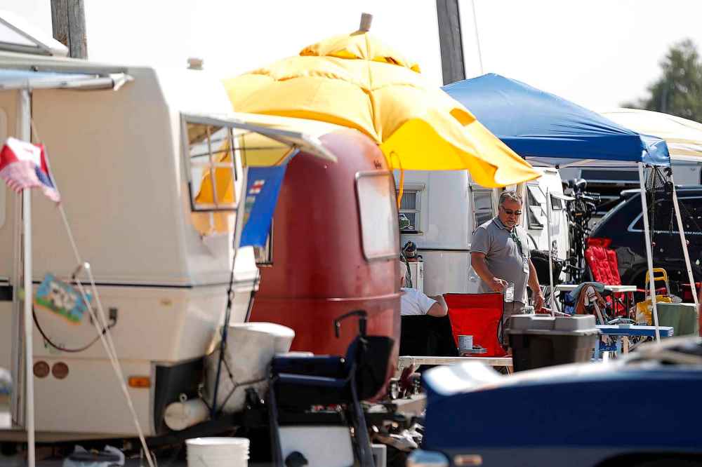 A variety of trailers are set and up and ready for the celebrations.