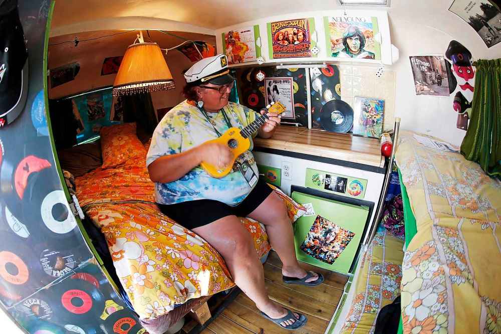 Durand plays the ukulele.