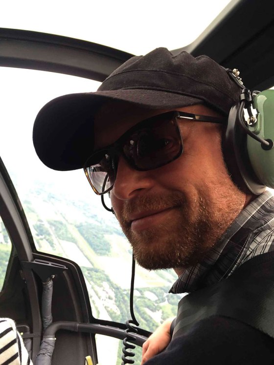 Witness the ‘holy crap — I’m in a helicopter’ look on my face while above Niagara Falls en route to Ontario’s Trius winery in 2015. (Magdalena Kaiser photo)