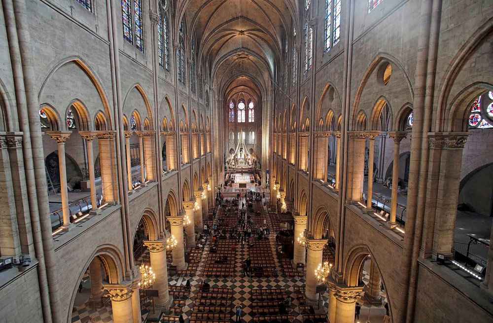 The view from the organ loft at Notre Dame cathedral in Paris in 2013, when the organ was refurbished for the cathedral’s 850th anniversary (Christophe Ena / The Associated Press files)
