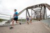 MIKE SUDOMA / Winnipeg Free Press
Marathon runners make their way across the bridge by the Bridge Drive-In as they take part in the Manitoba Marathon Sunday morning.