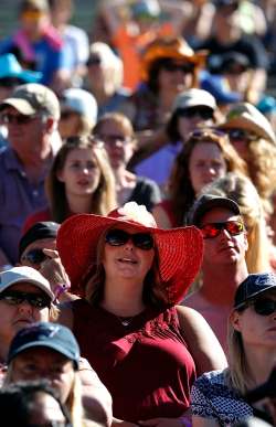Canada Day red was the colour du jour in the grandstand Friday as country fans settled in for a night of entertainment.
