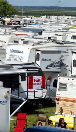 Country fans created a huge aluminum village surrounding the main stage.