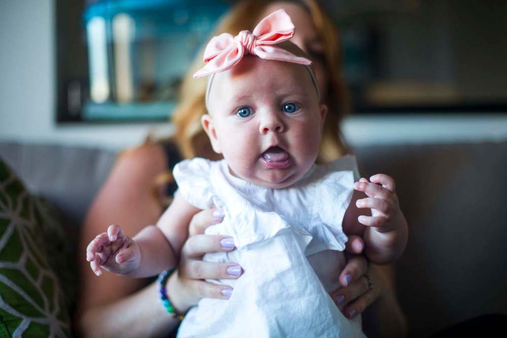 Aurora Kiziak makes faces at the camera.