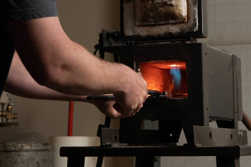 Marc Liss has found sawmill blades all over Manitoba to use in his kitchen and pocket knives. (Ethan Cairns / Winnipeg Free Press)