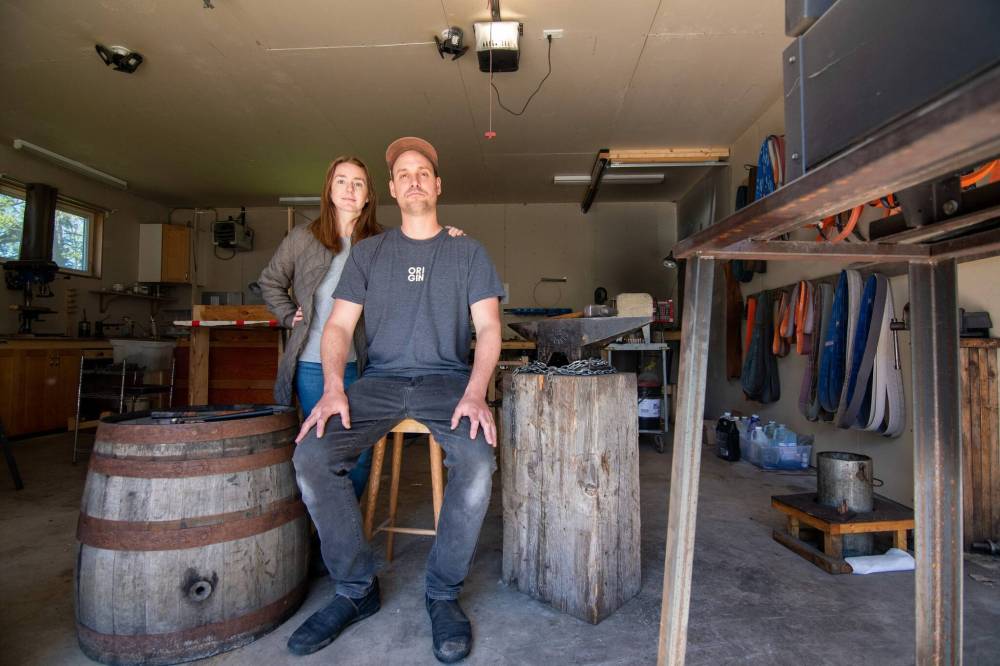 The creative spark for Origin Handcrafted Goods came from Marc Liss and wife Kayla Penelton’s 2010 trip to Whitehorse, when idle hours were filled with carving. (Ethan Cairns / Winnipeg Free Press)