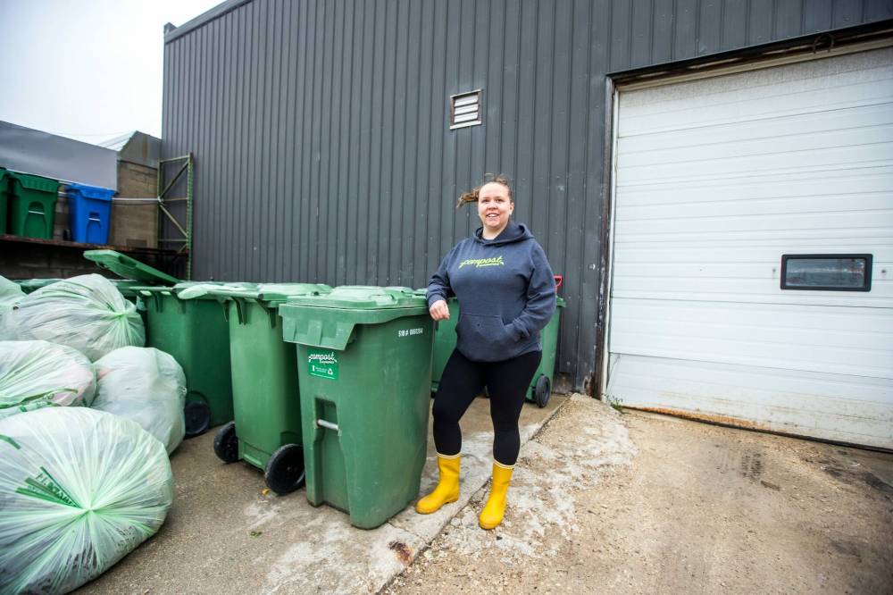 MIKAELA MACKENZIE / WINNIPEG FREE PRESS
Karrie Blackburn, sales and customer service lead of Compost Winnipeg, poses for a portrait at their headquarters in Winnipeg.