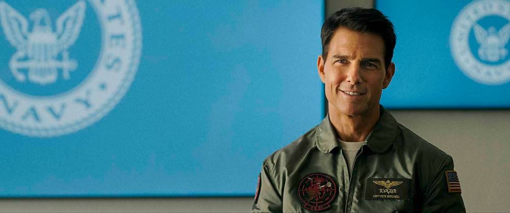 This image released by Paramount Pictures shows Tom Cruise as Capt. Pete “Maverick” Mitchell in “Top Gun: Maverick.” (Paramount Pictures via AP)