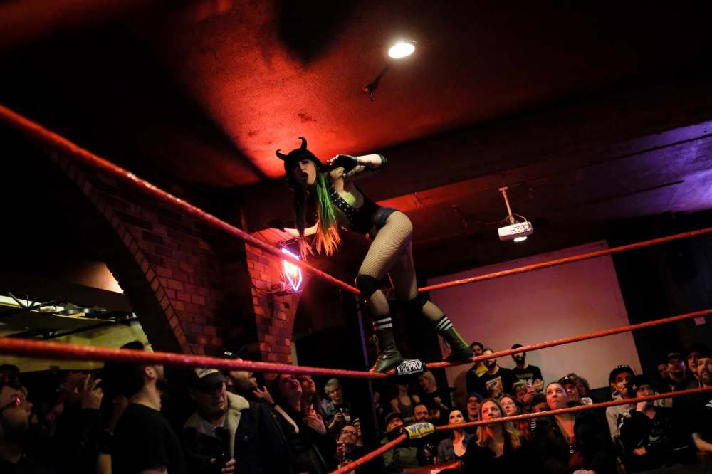 Shotzi Blackheart pumps up a crowd.