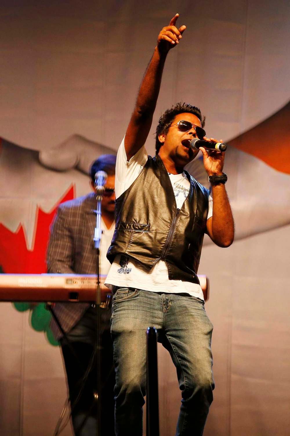 The Punjabi Boys perform at the India pavilion.