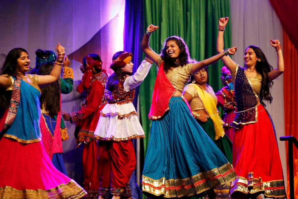 The Pooja’s Dance Academy performs at the India pavilion.