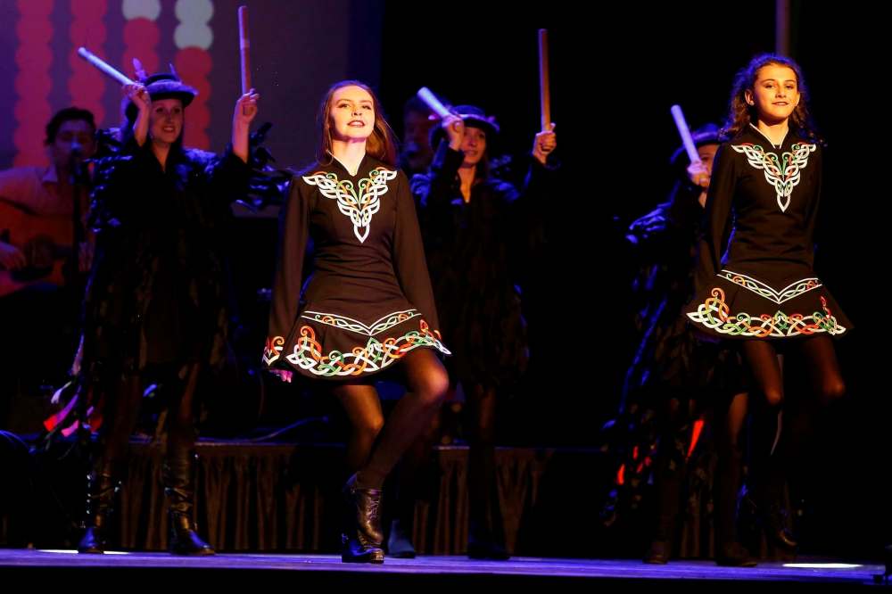 Dancers perform at the United Kingdom pavilion.
