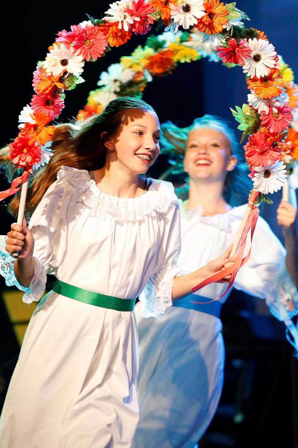Dancers perform at the United Kingdom pavilion.