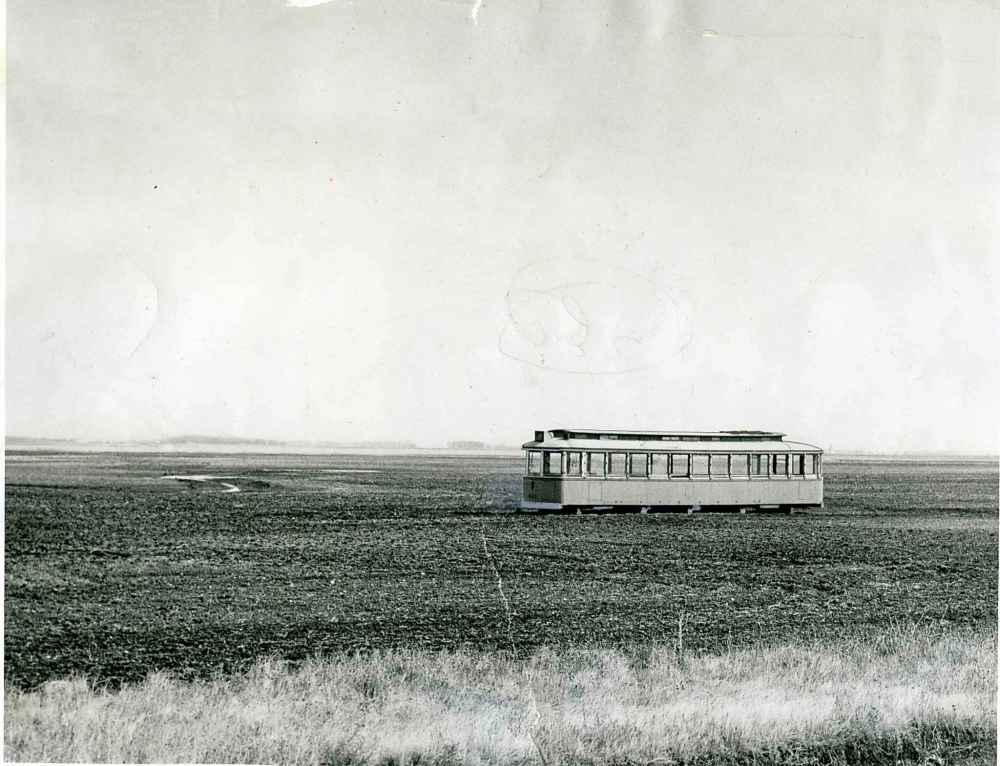 This ancient streetcar, standing in a field near Westbourne, MB in a 1958 photo, is one of many that were used by farmers as granaries. In 1957, the Winnipeg Electric company sold about 22 old disused cars to residents of Winnipeg, farmers and others in the surrounding rural areas.Some were used for granaries, others for greenhouses and a few for skating shacks and club brooms for community clubs. One woman carted one into the Whiteshell district to be used as a summer camp. With the windows, the old trams sold for $75 apiece. (Winnipeg Free Press files)