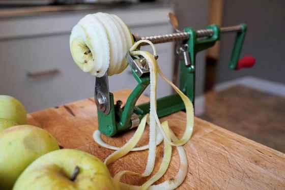 A combination apple peeler and corer is perhaps the most satisfying kitchen utensil in existence. (Eva Wasney / Winnipeg Free Press)