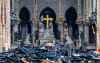 Debris inside Notre Dame cathedral in Paris. (Christophe Petit Tesson / The Associated Press)