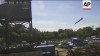 In this image taken from video and provided by the Ukrainian Presidential Press Office on Tuesday, June 28, 2022 which claims to show the moment a missile struck the shopping mall in Kremenchuk. (Ukrainian Presidential Press Office via AP)
