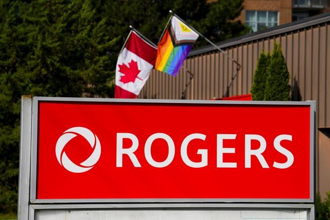 Telecommunications company Rogers Communications signage is pictured in Ottawa on Tuesday, July 12, 2022. THE CANADIAN PRESS/Sean Kilpatrick