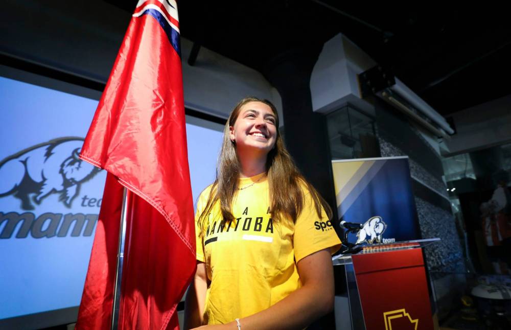 RUTH BONNEVILLE / WINNIPEG FREE PRESSErika Vermette, is beaming after being announced as Canada Summer Games opening ceremony flag bearer.