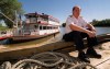 JEFF DE BOOY / WINNIPEG FREE PRESS Fin- Paddlewheel River Rouge Tours Loosing Out Due To High Waters, Low Tourism- G.M., Captain Steve Hawchuk in front of the Paddlewheel Princess (Kirbyson story). September 10th/2001.