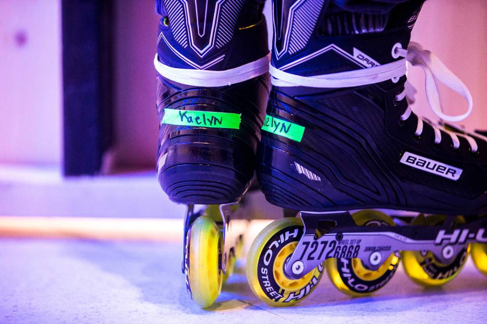 Kaelyn Yoon-MacRae’s rollerblades were all laced up for rehearsal.