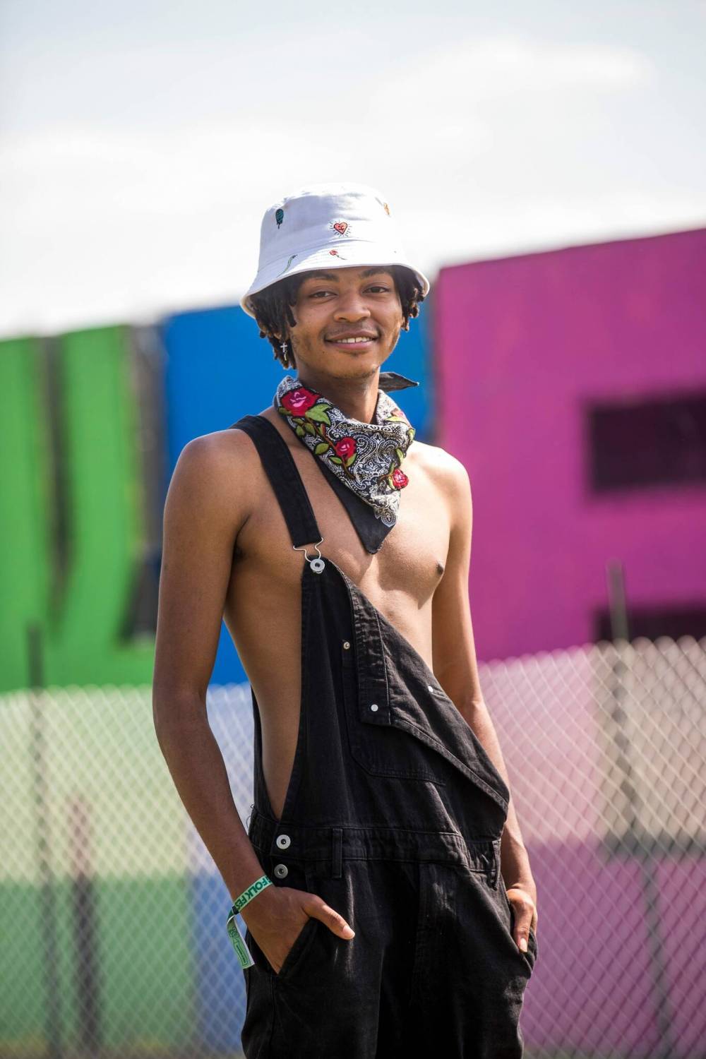 Malakai Cummings in overalls for ventilation and a scarf to ward off a burn. His fashion motto is, ‘Let it rock.’