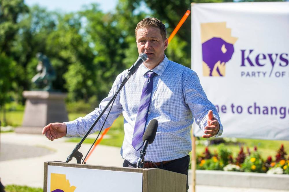 MIKAELA MCKENZIE / WINNIPEG FREE PRESSParty leader Kevin Friesen announced the launch of the Keystone Party Friday.