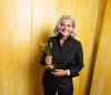 Lisa LaFlamme poses with her Canadian Screen Award for Best News Anchor, National in Toronto Wednesday, Aug. 17, 2022. The parent company of CTV News says it will launch an internal workplace review amid criticism of its dismissal of LaFlamme from her role as chief anchor.   THE CANADIAN PRESS/HO-George Pimentel *MANDATORY CREDIT*