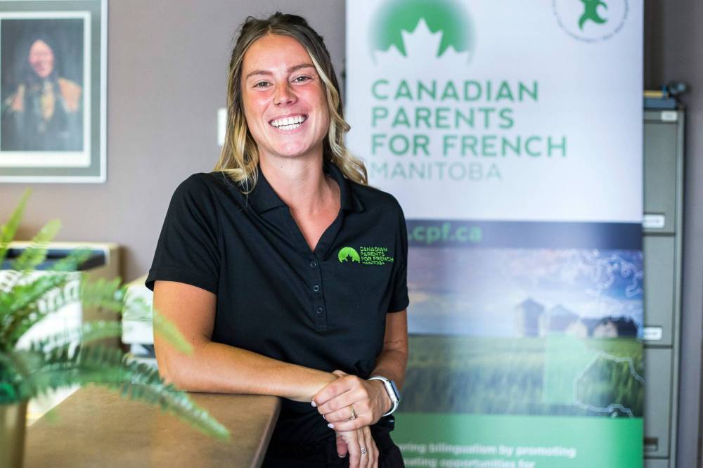 MIKAELA MACKENZIE / WINNIPEG FREE PRESS
Alexandra Dénommée, project and communications officer for Canadian Parents for French (CPF), which is launching a mentorship initiative to pair up new and retired educators.